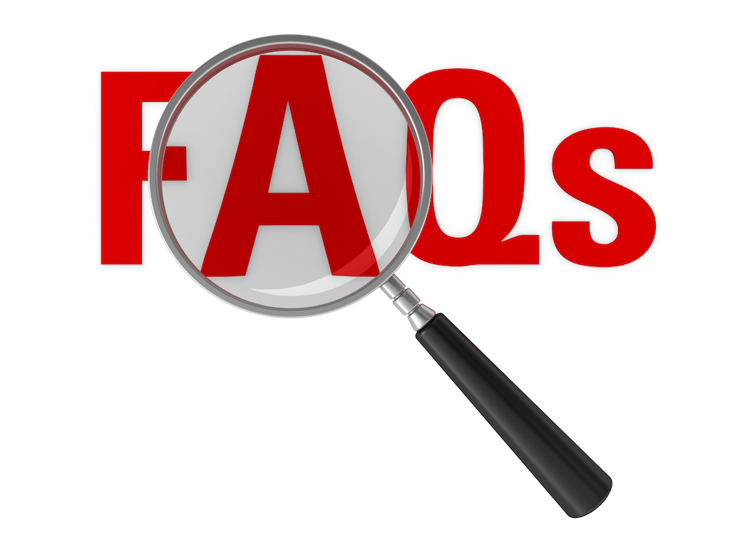 Red FAQ with magnifying glass. Generator Service questions.