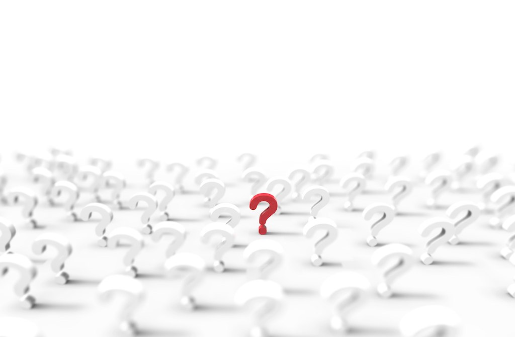 White question marks with one red question mark. FAQ about Commercial Generator Service.