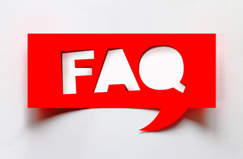 FAQ white background red outline. Generator services.