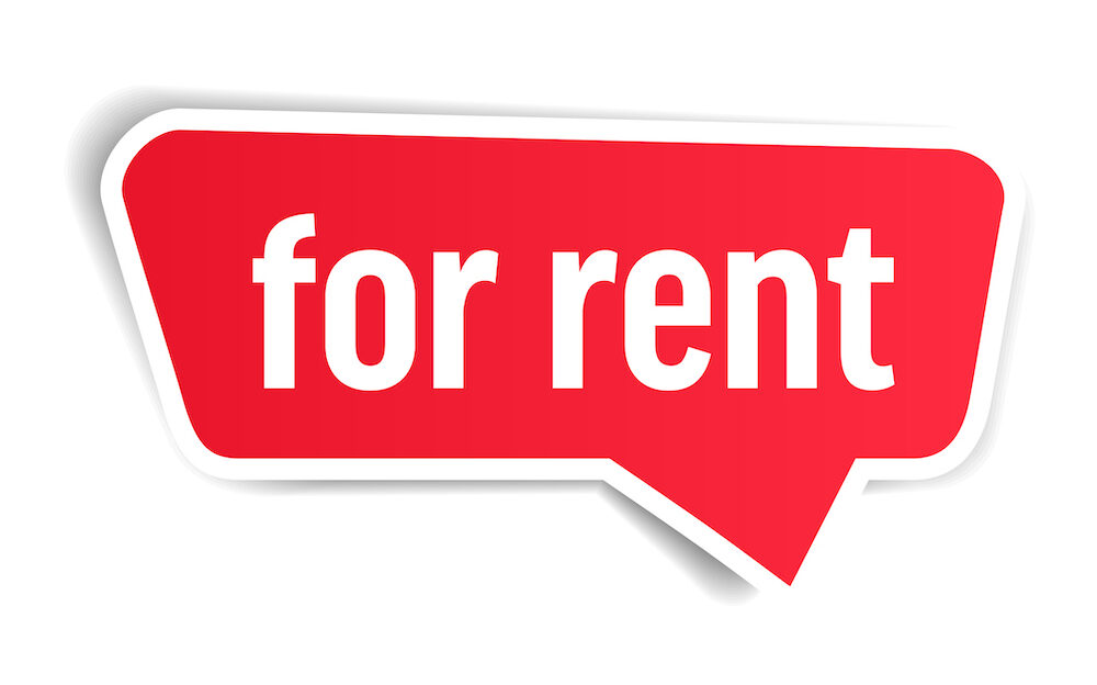 Red 'for rent' sign representing generators for rent. |  Generator Services
